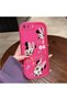 حافظة سيليكون باللون الأحمر الوردي متوافقة مع هاتف iPhone 7 Plus/8 Plus، مقاومة للصدمات، حماية للكاميرا، نمط ميني وفيونك