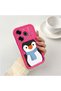 Tecno Pova 6/Pova 6 Pro Compatible Pink Red Silicone Case Shockproof Camera Protection Penguin Pattern - 2
