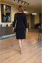 Women's long sleeve lace v-neck short viscose two-ply dress - 3