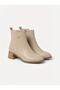 Tinu premium beige zippered thick heeled boots - 4