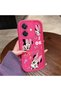 Oppo A3/A3X 4G/5G Compatible Pink Red Silicone Case Shockproof Camera Protection Minnie and Bow Pattern
