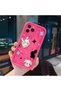 حافظة سيليكون وردية حمراء متوافقة مع هاتف iPhone 16 Pro Max، مقاومة للصدمات، حماية للكاميرا، نمط قطة ونجمة - 3
