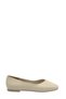 Ecru Leather Round Toe Women's Ballerinas (048 260411)