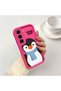 Infinix Hot 60I 4g Compatible Pink Red Silicone Case Shockproof Camera Protection Penguin Pattern - 2