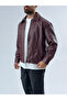 Burgundy leather men's jacket coc3491 - 2