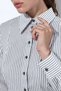 Striped Peplum Detailed Fitted Waist Shirt - 4