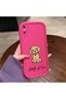 iPhone XS Max Compatible Pink Red Silicone Case Shockproof Camera Protection Heartbeat and Dog Pattern