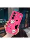 Infinix Hot 60 Pro Plus Compatible Pink Red Silicone Case Shockproof Camera Protection Cat and Star Pattern - 3