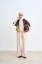 Women's Double Color Detail Stand Collar Parachute Detail Suit Cream - 2