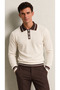 Men's Polo Neck Ribbed Slim Fit Knitwear Sweater