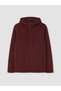 Burgundy Hooded Women's Fleece Cardigan