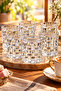 Set of 6 Crystal Patterned Coffee Water Glasses – Sherbet and Treat Glasses 50ml - 3