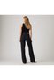 Ribcage Wide Leg Jeans / Super High Waist Wide Denim Pants Washed Black - 3
