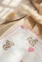 Pink Koala Patterned Cotton Muslin Baby Blanket with Piping and Embroidered Edges 90*90 cm - 5