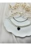 Vintage Silver Pearl Black Heart Layered Necklace - Showy Non-Tarnish Anti-Allergy Xuping Colorfast Stylish Women's Necklace - 2