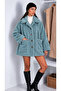 Women's long sleeve collared wellsoft coat with front button closure - 2