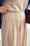 Women's Stitching Detail Pleated Shalwar Knitted Suit Cream - 6