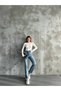 Women's Crew Neck Long Sleeve Buzzy Badi Bodysuit with Finger-Loop Detail - 4