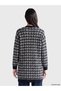 Navy Blue V-Neck Plaid Women's Knitwear Cardigan - 4