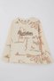 Boy's Long Sleeve T-Shirt with Printed Text and Pattern, Ages 2-6, Cream - 6