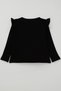 Girl's Buluz Heart Embroidered Flower Emblem with Pearls, 2-6 Years Old, Black - 2