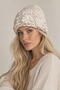 Hand Knitted Women's Beanie Winter Warm Stylish Floral Detail Beige - 3