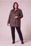 Leopard Patterned Large Size Lined Cashmere Jacket Brown - 4