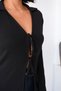 Women's Black Polo Collar Front Tie Long Spanish Sleeve Blouse - 5