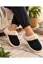 Plush House Slippers with Fur Inside, Warm Sole, Comfortable Winter Slippers, Non-Slip Sole