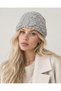 Hand Knitted Women's Beanie Winter Warm Stylish Floral Detail Gray - 2