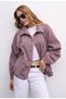 Women's Gingham Adjustable Stopper Drawstring Detailed Plaid Jacket 100% Cotton