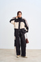 Women's Double Color Stripe Detail Suit Black - 2