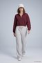 Wide Leg Sweatpants with Elastic Waist 9218m Gray Melange - 3
