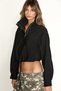 Briar Women's Zippered Short Black Jacket with Hem Cinch Detail - 4
