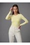 Women's Long Sleeve Crew Neck Snap Fastener Slim Fit Stretchy Bodysuit