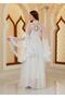 Special Design Elegant Rose Detailed 2-Piece Long Dressing Gown Nightgown Set (Boxed) - 2