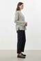 Women's Long Sleeve Striped Waist-Tied Comfortable Cut Tunic 32484 Dark Blue - 2