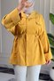 6697 - Stylish, Comfortable, Loose-Fitting Peach Fabric Women's Jacket with Snap Collar Detail - 7