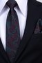 Hand Made 8 cm Large Shawl Pattern Green Burgundy Color Handkerchief Tie