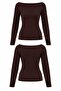 Boat neck finger pass basic blouse - 4