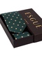 Hand Made 8 cm Square Patterned Green Yellow Color Handkerchief Tie - 4