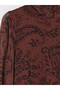 Burgundy High Collar Patterned Layered Chiffon Mini Dress - 3