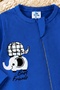 Unisex Baby Romper Long Sleeve Zippered Cotton Elephant Printed - 3