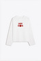 Eazy Unisex Oversize Long Sleeve T-Shirt 100% Cotton Ecru Lucky Girl Printed Boxy Fit T-Shirt - 5