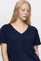 Navy Blue Premium Cotton Soft Textured Anti-Sweat Comfortable V-Neck T-Shirt - 5