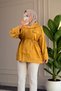 6697 - Stylish, Comfortable, Loose-Fitting Peach Fabric Women's Jacket with Snap Collar Detail - 3