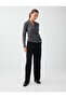 Black Pleated Detailed Relaxed Fit Woven Viscose Trousers - 2