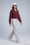 Wide Leg Sweatpants with Elastic Waist 9218m Gray Melange - 2