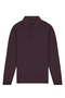 Men's Large Size Polo Collar Plum Sweater with Shoulder Stripe Detail - 5408A Bat - 2