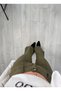 Ares Spanish Flare Low Waist Velvet Trousers Green - 4